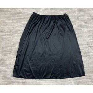 Vintage Vanity Fair Half Slip Womens Medium Black Nylon Antron III Lace TT 26"